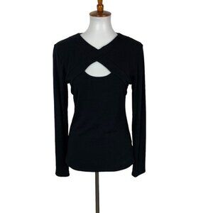 Montagne Long Sleeve Top Medium Black Stretch
